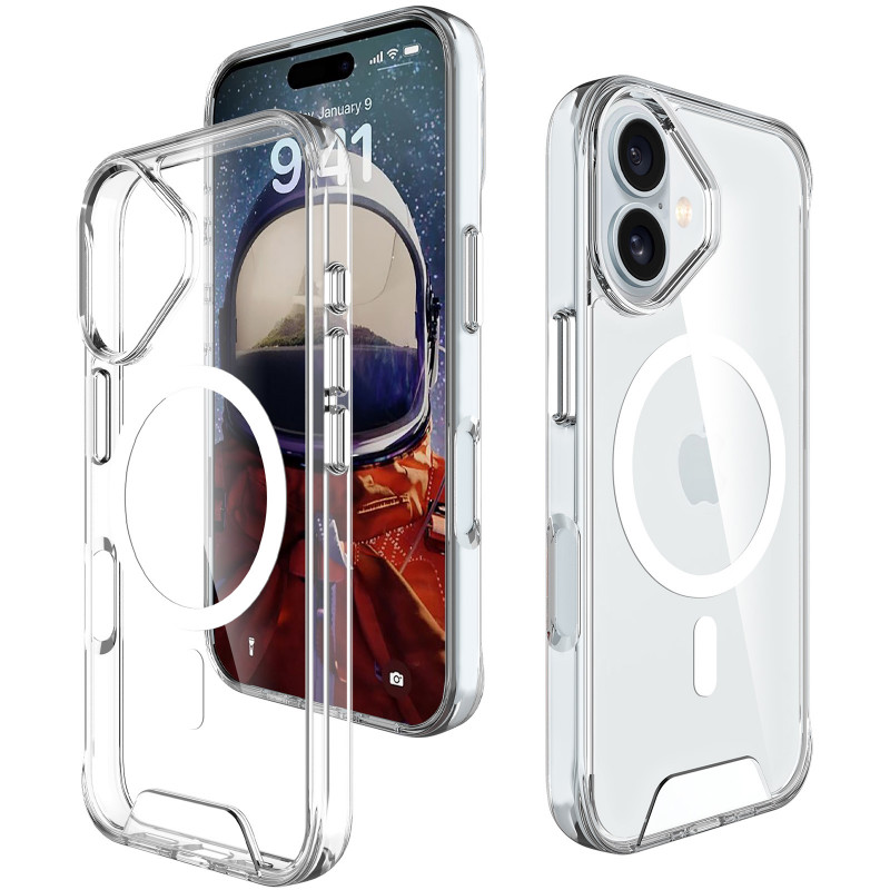 Чехол TPU Space Case with Magnetic Safe для Apple iPhone 17 (6.3") (Прозрачный) в магазине vchehle.ua