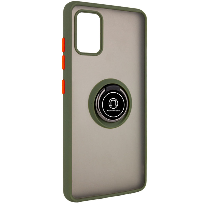 

TPU + PC чохол Deen ColorEdgingRing for Magnet на Samsung Galaxy A51 (Оливковий) 895825