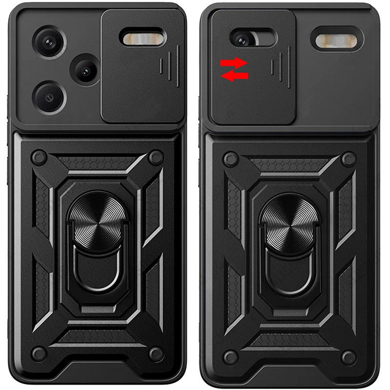 Фото Ударопрочный чехол Camshield Serge Ring для Xiaomi Redmi Note 13 Pro+ (Черный) на vchehle.ua