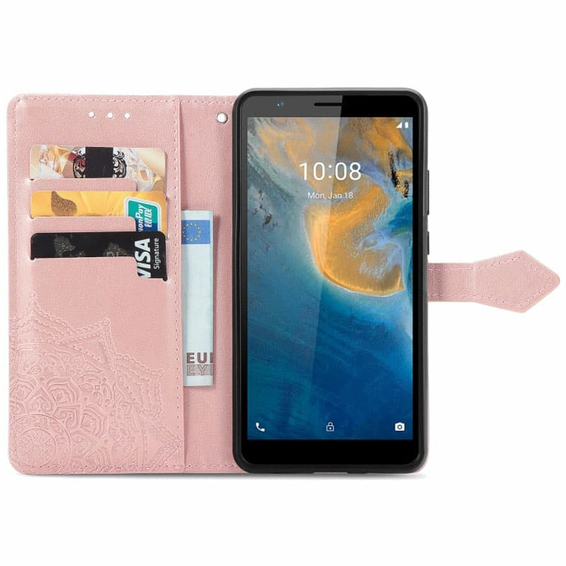 Фото Кожаный чехол-книжка Art Case с визитницей для ZTE Blade A31 (Розовый) в магазине vchehle.ua