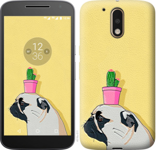 

Чехол Мопс с кактусом для Motorola Moto G4 / G4 Plus 795858