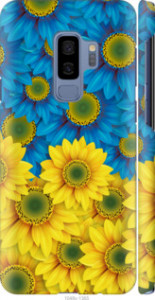 Чехол Жёлто-голубые цветы для Samsung Galaxy S9 Plus