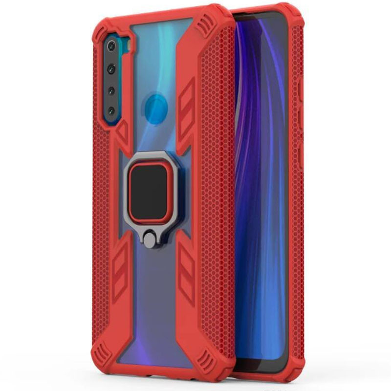 Фото Ударопрочный чехол Combo Ring for Magnet для Xiaomi Redmi Note 8T (Красный) на vchehle.ua