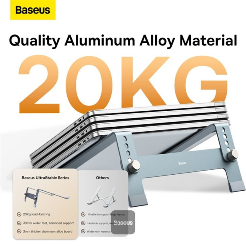Заказать Подставка для ноутбука Baseus UltraStable (4-Gear Adjustable) (B10053100811-00) (Space grey) на vchehle.ua