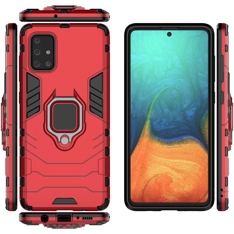 Купити Ударостійкий чохол Transformer Ring for Magnet на Samsung Galaxy A71 (Червоний / Dante Red) на vchehle.ua