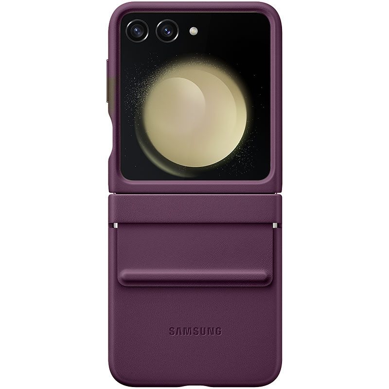 Кожаный чехол Leather Case (AAA) для Samsung Galaxy Z Flip5 (Purple)