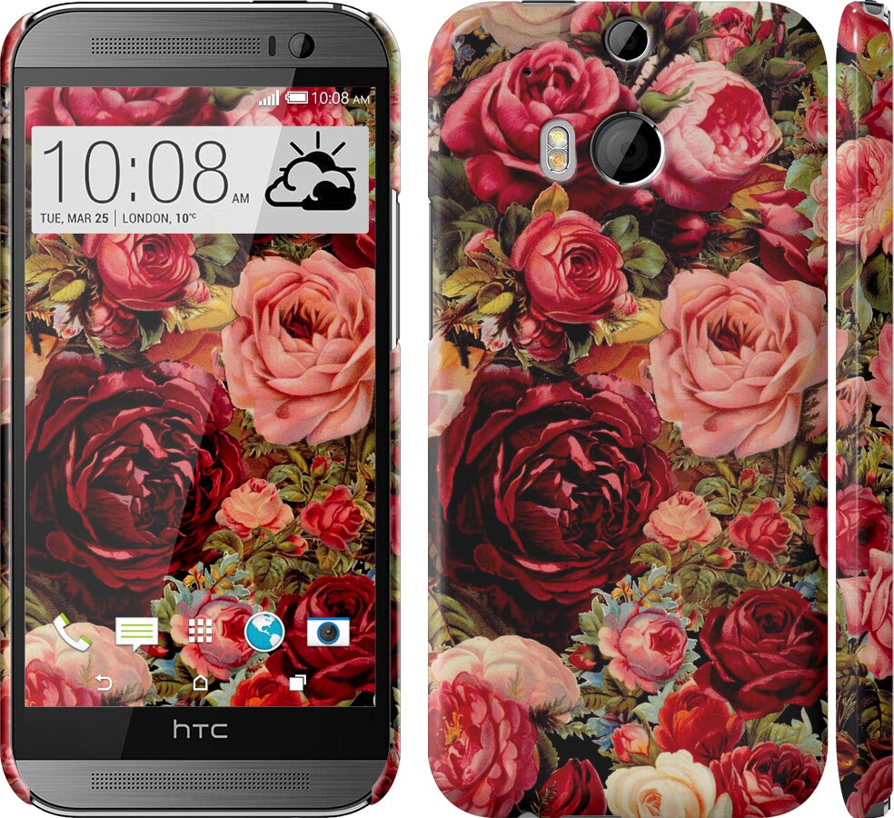 

Чехол Цветущие розы для HTC One M8 235709