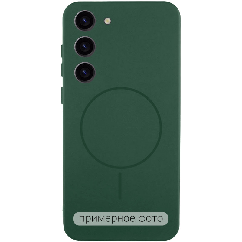 Чохол Silicone Cover Lakshmi Full Camera (AA) with MagFit на Motorola Moto G75 5G (Зелений / Dark green)