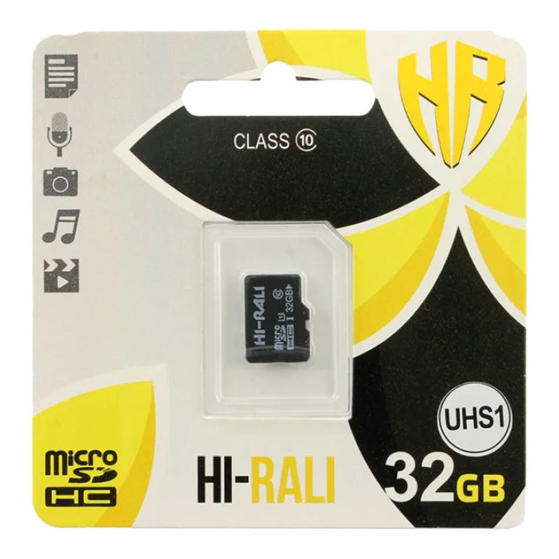 

Карта пам'яті Hi-Rali microSDHC (UHS-1) 32 GB class 10 (без адаптера) (Чорний) 1162907