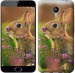 Чехол Кролик и цветы для Meizu M2 Note