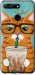 Чехол Зеленоглазый кот в очках для Huawei Honor View 20