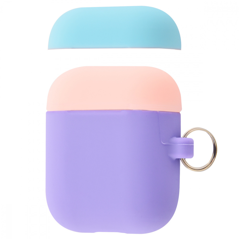 Double Colour Case for Airpods (purple_sky_blue_pink)