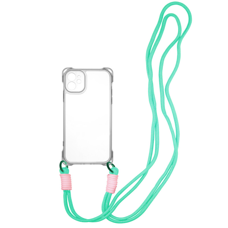 Чехол TPU CrossBody with straps для Apple iPhone 12 (6.1") (Transparent)