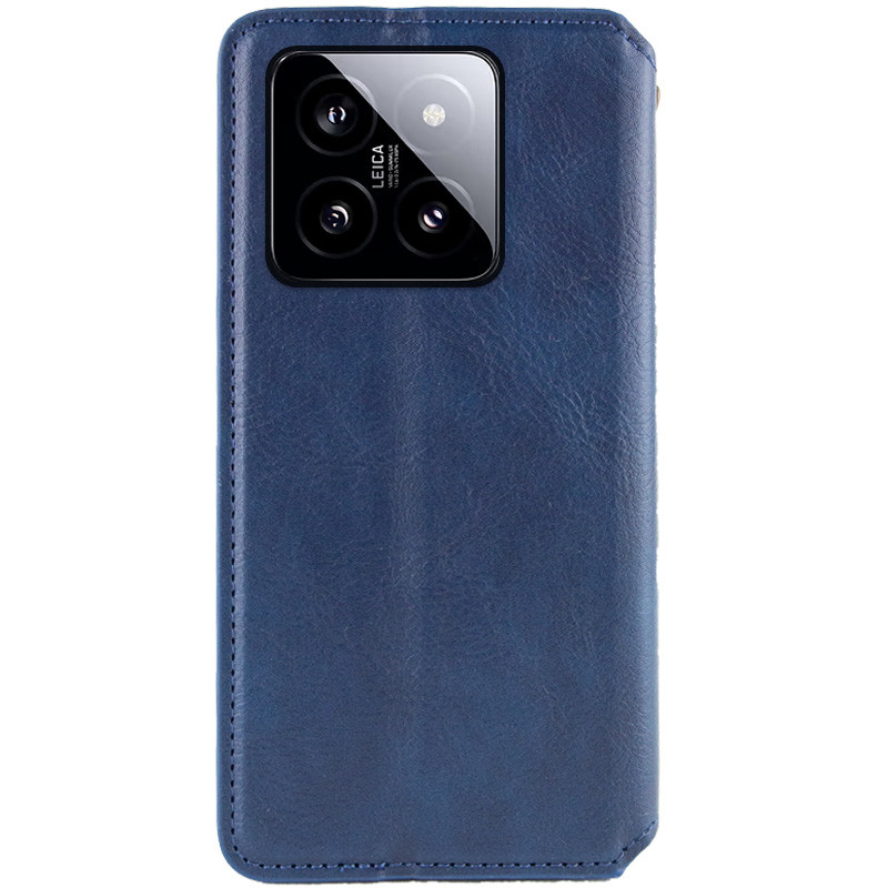 Кожаный чехол-книжка GETMAN Cubic (PU) для Xiaomi 14 (Синий) в магазине vchehle.ua