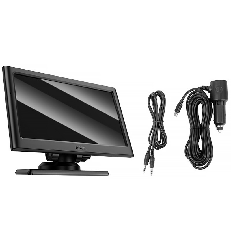 Фото Мультимедийный автомобильный монитор Hoco HU2 Imogen 7-inch car wireless portable screen (Black) на vchehle.ua