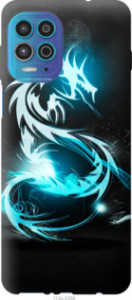 Чехол Бело-голубой огненный дракон для Motorola G100