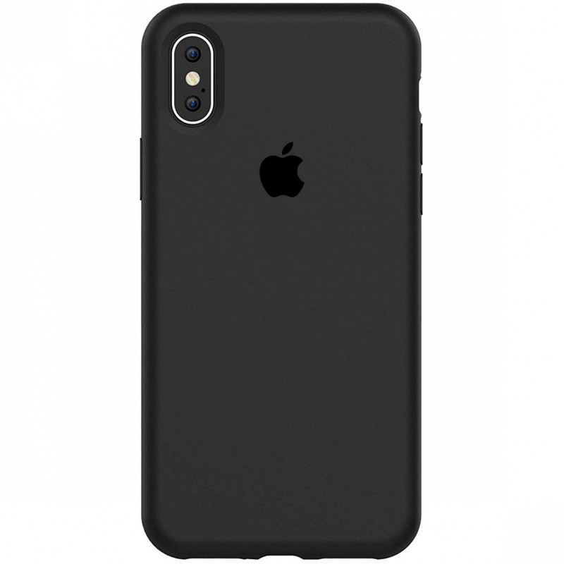 Чехол Silicone Case Full Protective (AA) для Apple iPhone X (5.8") / XS (5.8") (Черный / Black)
