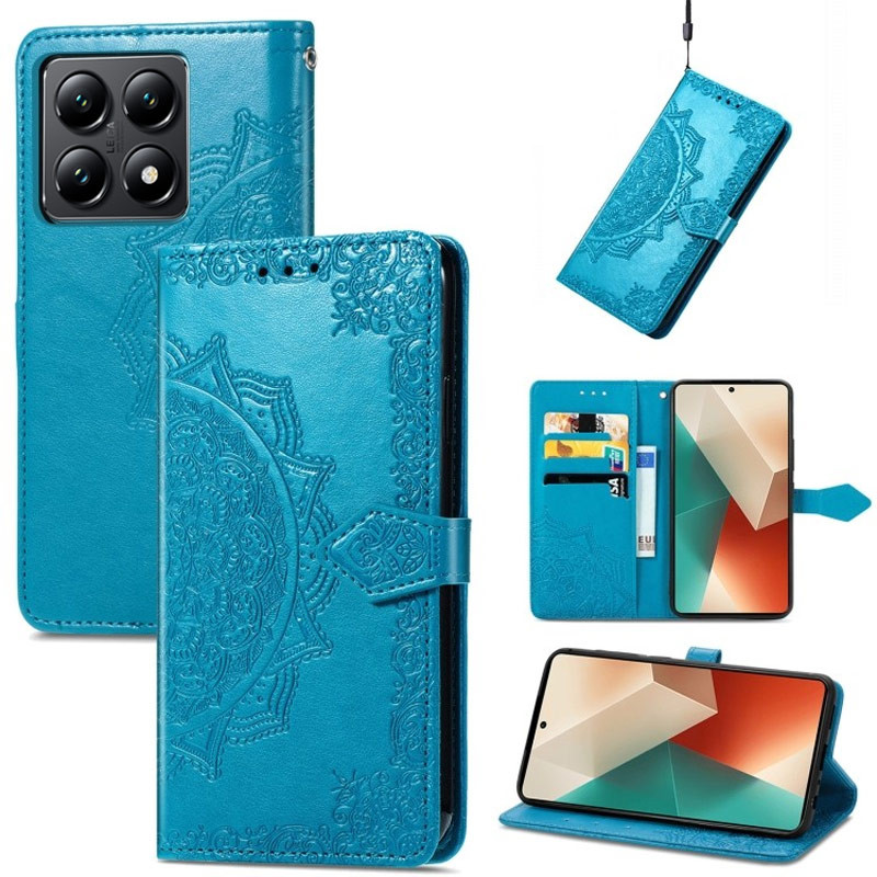 Купити Шкіряний чохол-книжка Art Case з візитницею на Xiaomi 14T Pro (Синій) на vchehle.ua