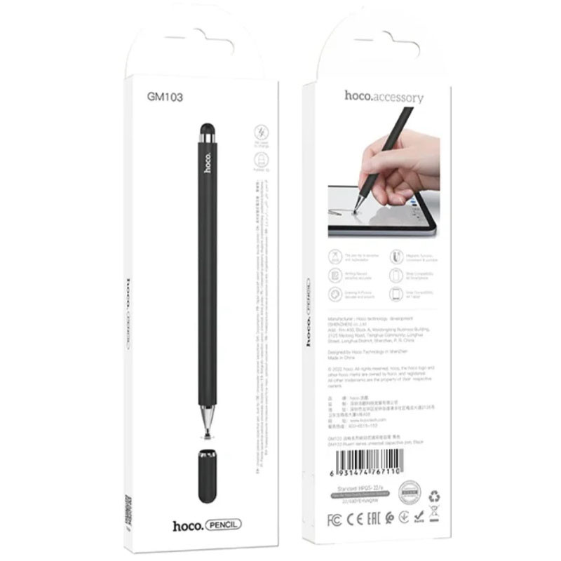 Купити Стілус Hoco GM103 Universal Capacitive Pen (Чорний) на vchehle.ua