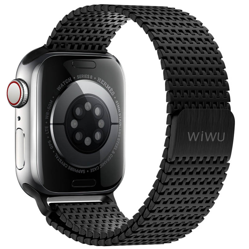 Фото Ремешок WiWU Stainless steel для Apple Watch 38/40/41/42mm(ser.10) (Black) на vchehle.ua