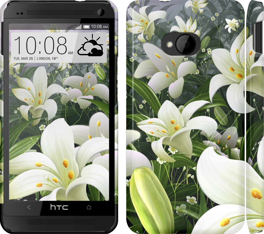 Купить Чехол Белые лилии для HTC One M7 — Vchehle.ua