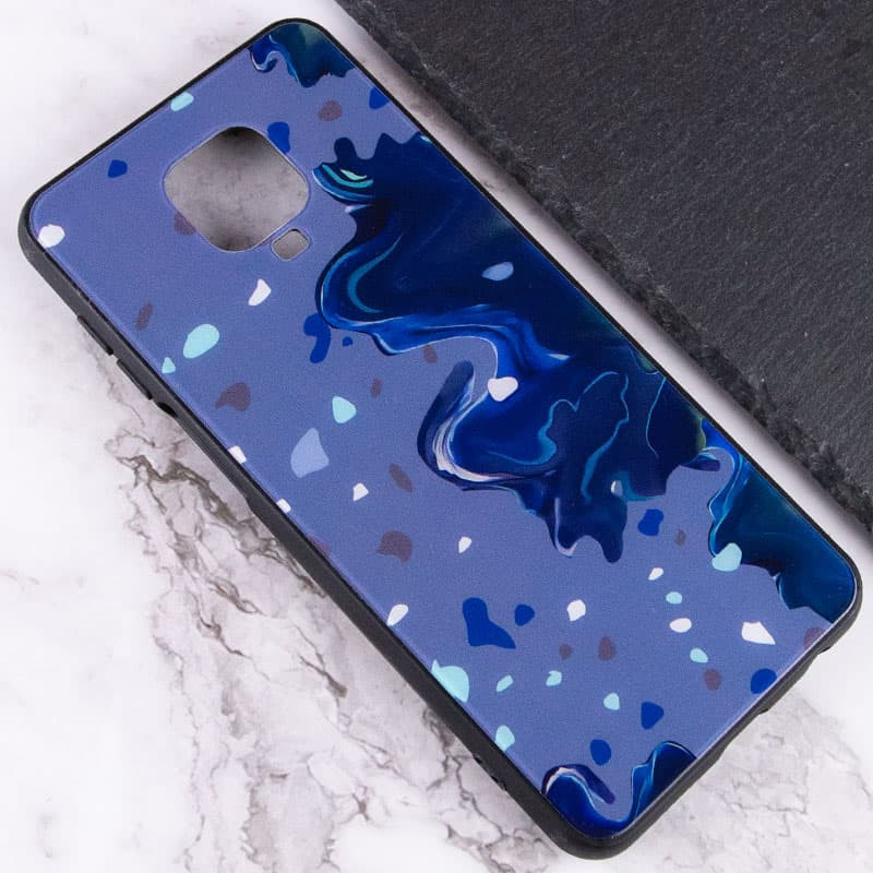 Фото TPU+Glass чехол Diversity для Xiaomi Redmi Note 9s / Note 9 Pro / Note 9 Pro Max (Stains blue) в магазине vchehle.ua