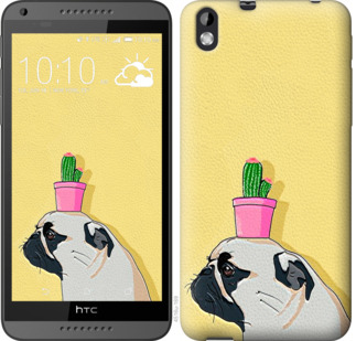 

Чехол Мопс с кактусом для HTC Desire 816 795483