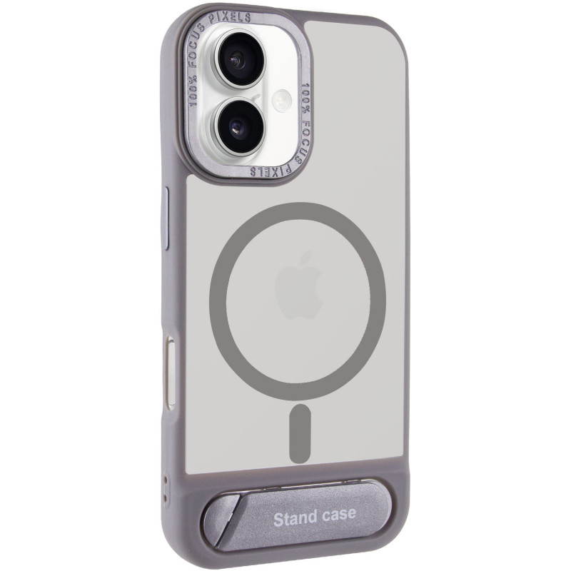 TPU+PC чехол Stand case для Apple iPhone 16 (6.1") (Grey)