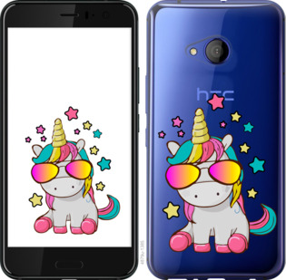 

Чехол Единорог в очках для HTC U11 Life 911642