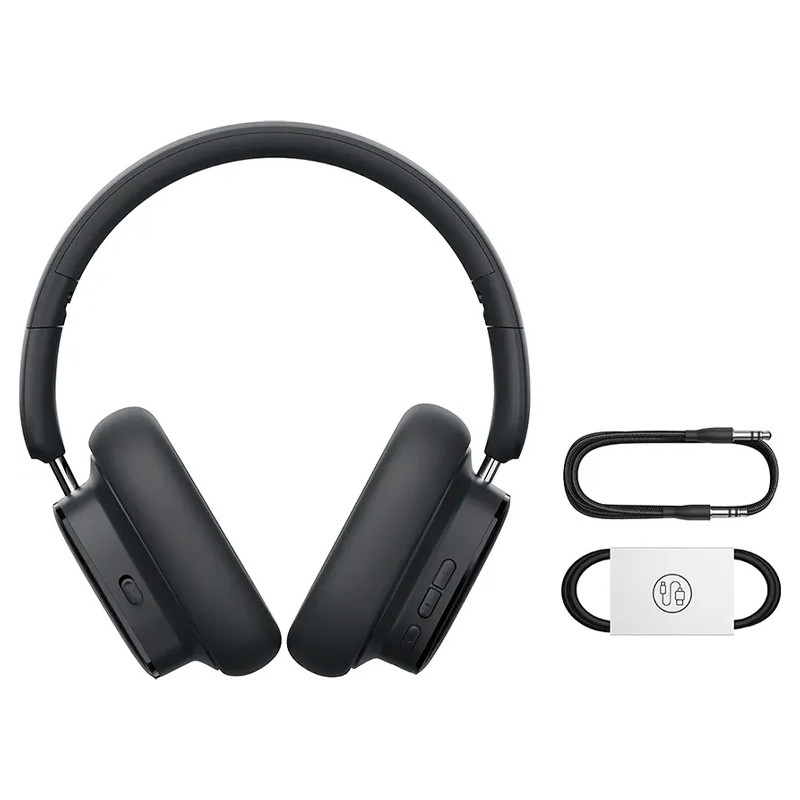 Купити Накладні бездротові навушники Baseus Bowie H1i Noise-Cancellation (A00050402) (Cluster Black) на vchehle.ua