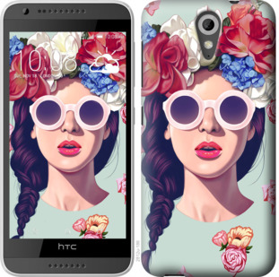 

Чехол Девушка с цветами для HTC Desire 620G 924080
