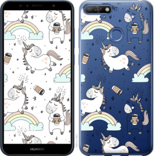 

Чехол Единорог и кофе для Huawei Y6 Prime 2018 841038
