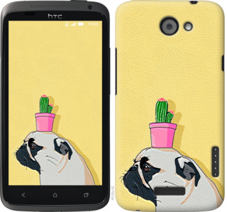 

Чехол Мопс с кактусом для HTC One X 795465
