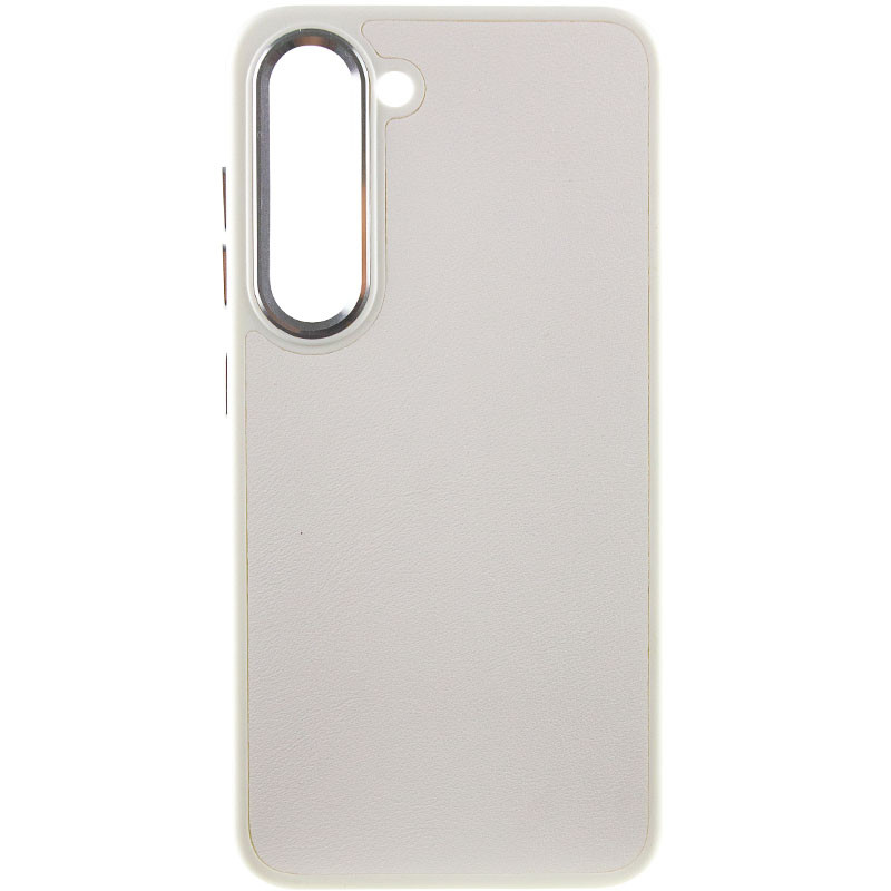 Кожаный чехол Bonbon Leather Metal Style для Samsung Galaxy S23+ (Белый / White)