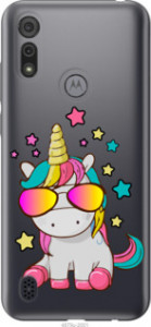 Чехол Единорог в очках для Motorola E6s