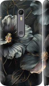 Чехол Черные цветы для Motorola Moto X Style