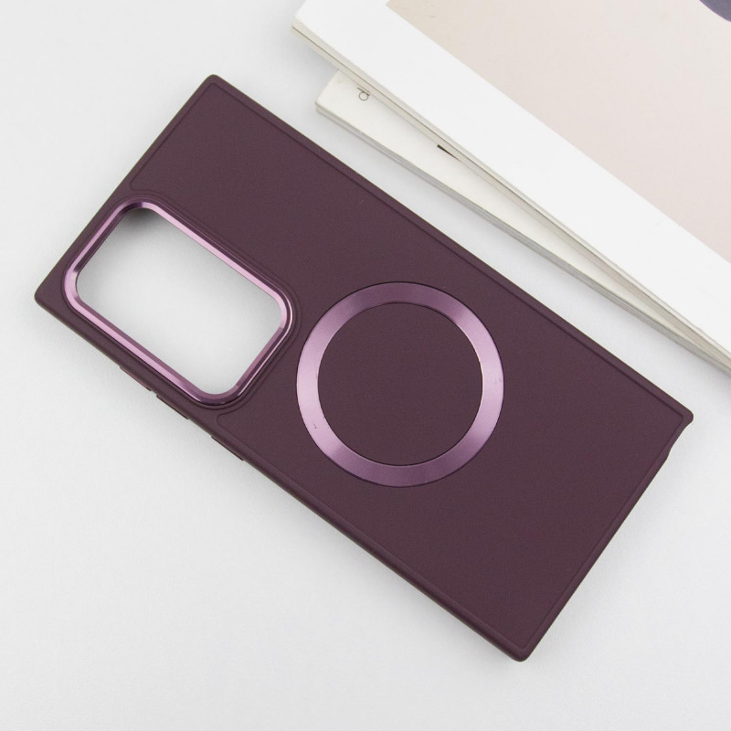 Фото TPU чохол Bonbon Metal Style with Magnetic safe на Samsung Galaxy S24 Ultra (Бордовий / Plum) в маназині vchehle.ua