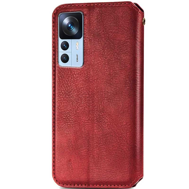 Фото Кожаный чехол-книжка GETMAN Cubic (PU) для Xiaomi 12T / 12T Pro (Красный) на vchehle.ua