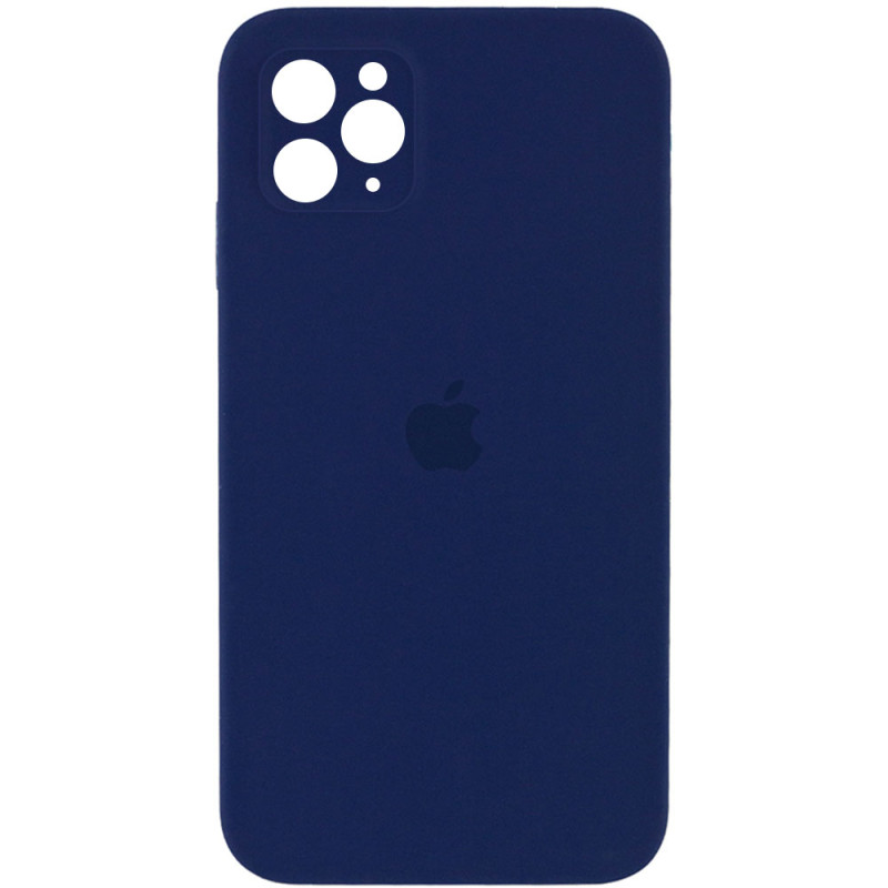 Чохол Silicone Case Square Full Camera Protective (AA) на Apple iPhone 11 Pro Max (6.5") (Темно синій / Midnight blue)