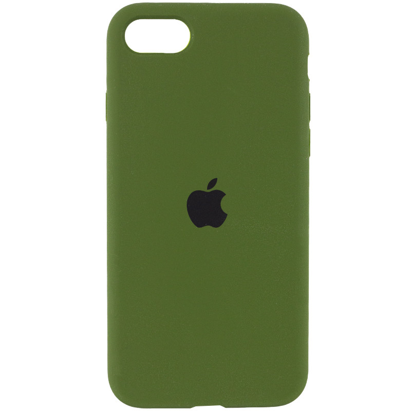 Чехол Silicone Case Full Protective (AA) для Apple iPhone SE (2020) (Зеленый / Dark Olive)