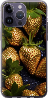 Чехол Золотая клубника для iPhone 14 Pro Max