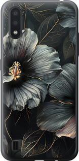 Чохол Чорні квіти на Samsung Galaxy A01 A015F