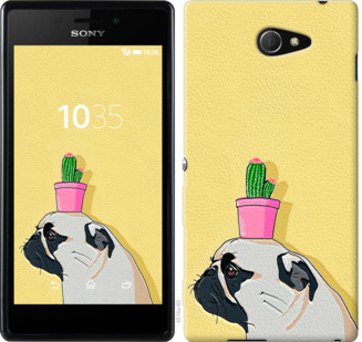 

Чехол Мопс с кактусом для Sony Xperia M2 D2305 795618