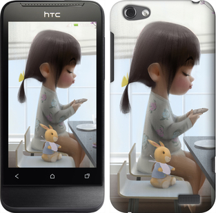 

Чохол Мила дівчинка з зайчиком на HTC One V t320e 636487