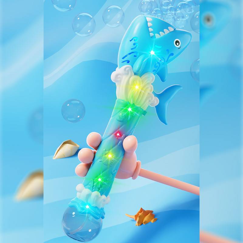 Пистолет с мыльными пузырями H038 Shark + bottle 50ml (Light Blue) в магазине vchehle.ua