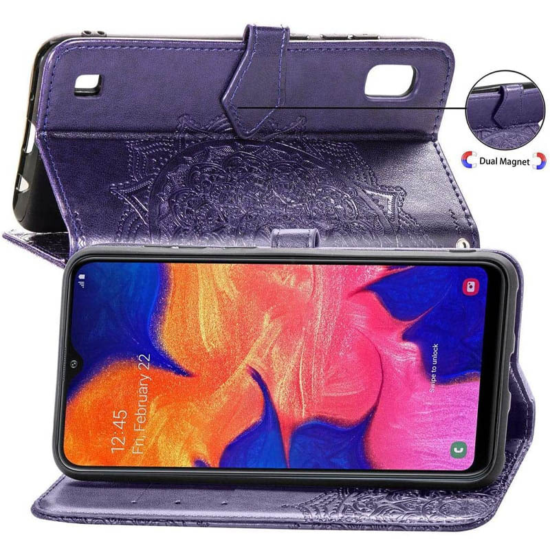 Фото Кожаный чехол (книжка) Art Case с визитницей для Samsung Galaxy A10 (A105F) (Фиолетовый) в магазине vchehle.ua