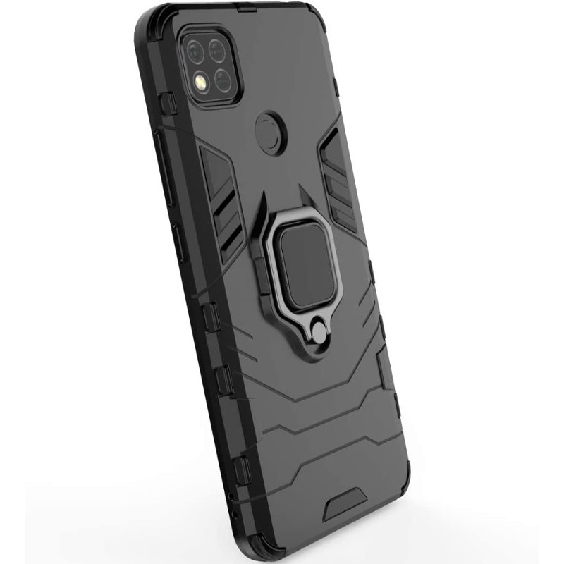 Ударостійкий чохол Transformer Ring for Magnet на Xiaomi Redmi 9C (Чорний / Soul Black) в магазині vchehle.ua