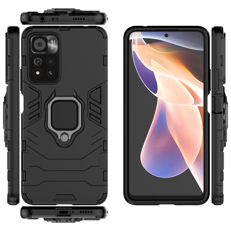 Фото Ударопрочный чехол Transformer Ring for Magnet для Xiaomi Redmi Note 11 Pro 4G/5G / 12 Pro 4G (Черный / Soul Black) в магазине vchehle.ua