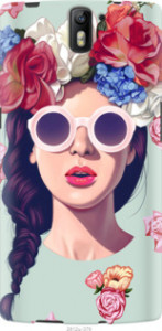 Чохол Дівчина з квітами на OnePlus 1