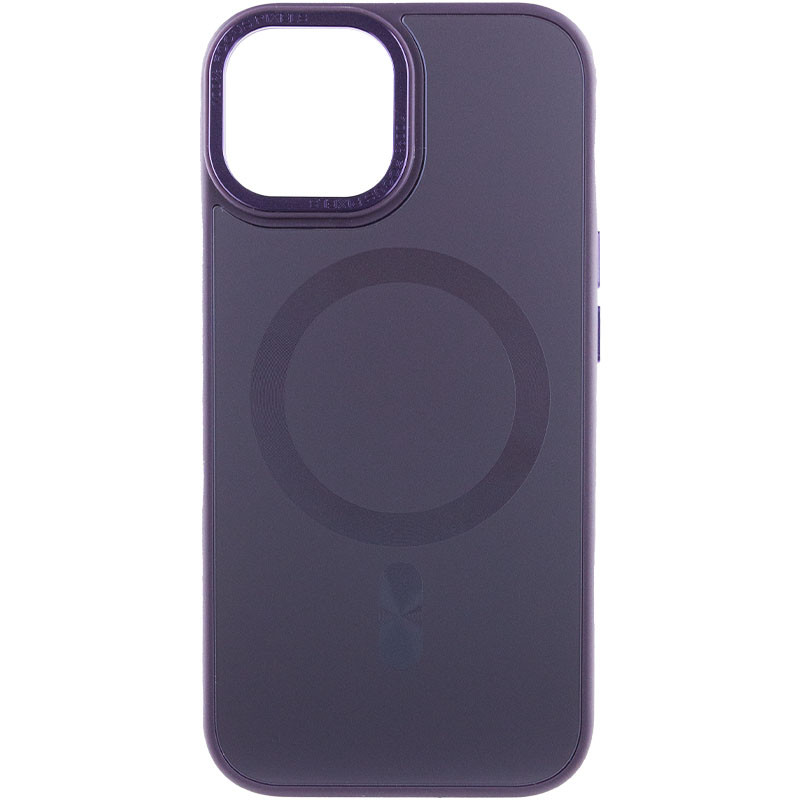 Чохол TPU+Glass Sapphire Midnight Open Camera with Magnetic Safe на Apple iPhone 15 (6.1") (Фіолетовий / Deep Purple)